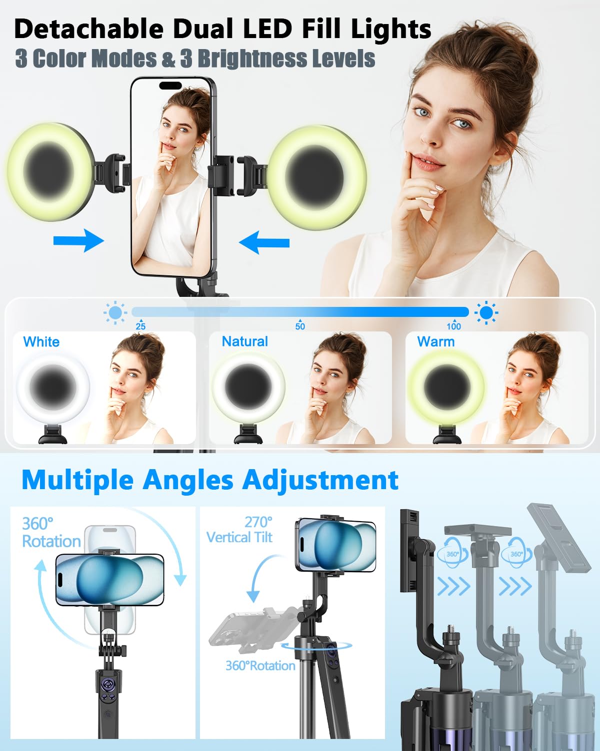 Yeaki remote control stored in selfie stick showing easy transport benefit
