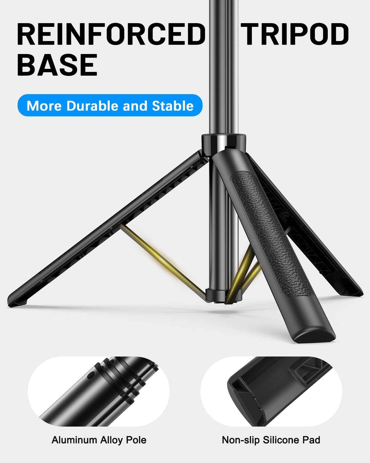 Yeaki soporte universal en rotación 360 grados ilustrando composición flexible para vertical y horizontal