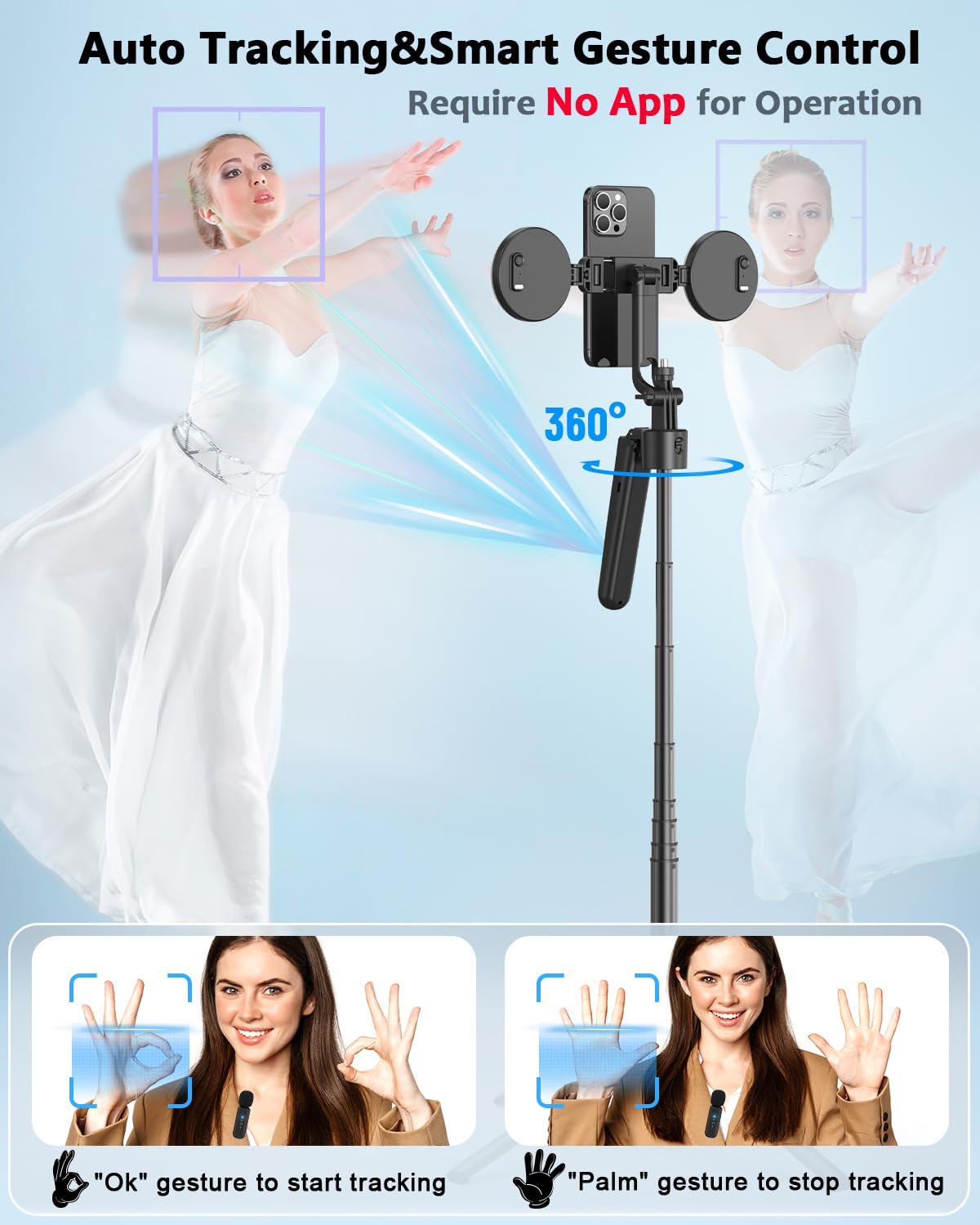 Yeaki tripod extended to full 63-inch height for higher-angle shots benefit