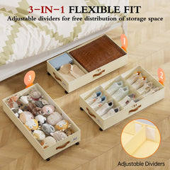 Yecaye close top view of transparent lid revealing neatly stored clothes for quick visual identification