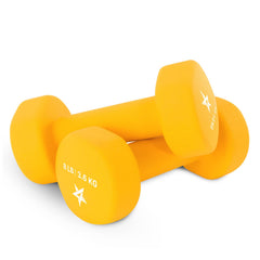 Yes4All mancuernas 8 lb frontal mostrando color naranja y agarre seguro