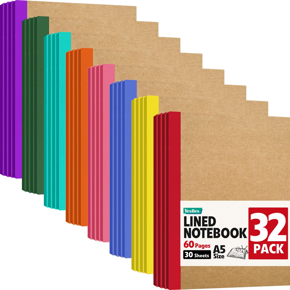 YesBes cuaderno A5 frente con tapa kraft, protección y estilo práctico