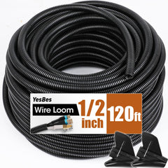 YesBes tubo frontal negro mostrando longitud y forma, organiza cables fácilmente
