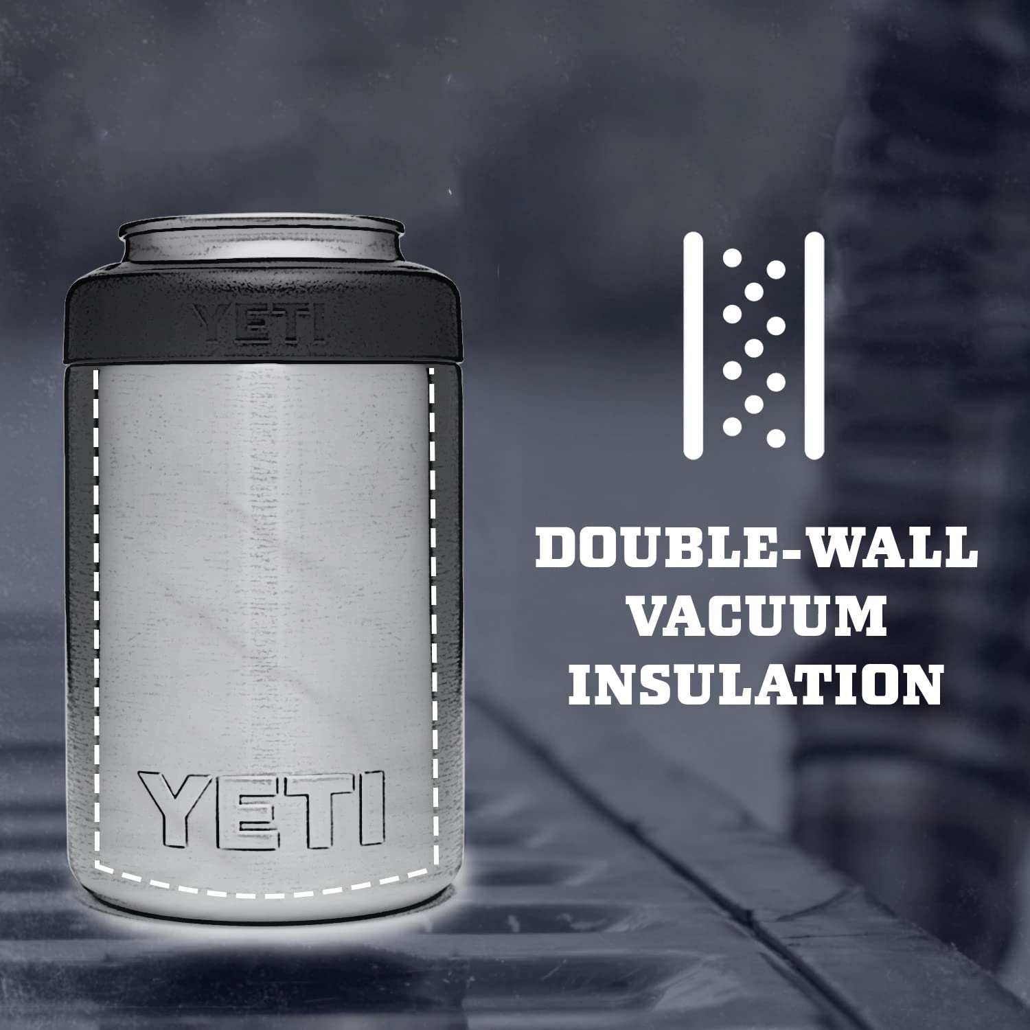 YETI Colster detalle del acero Thick Gauge para mayor durabilidad