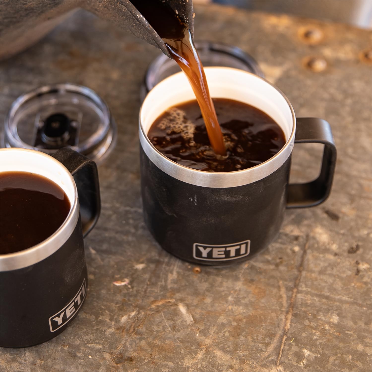 YETI stainless finish detail highlighting scratch resistance