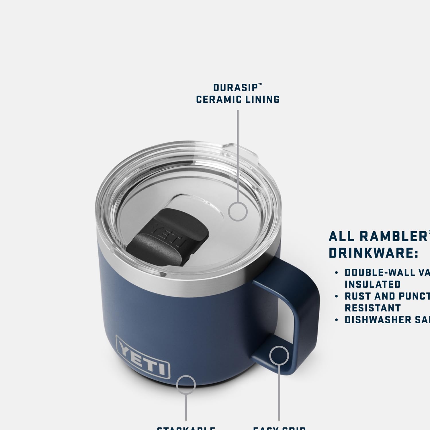 YETI Rambler detalle del interior cerámico que protege sabor