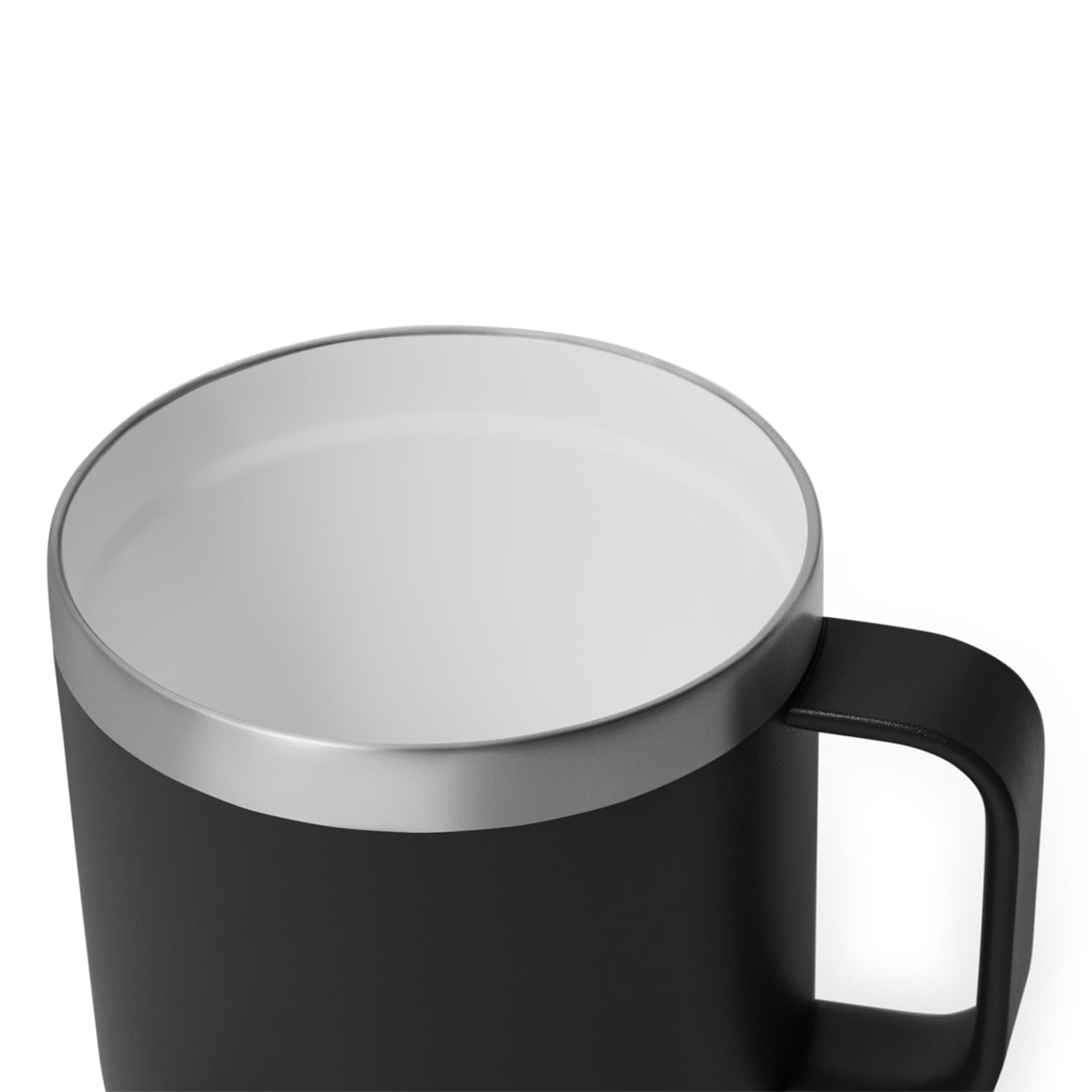 YETI mug held in hand showing true size and portability