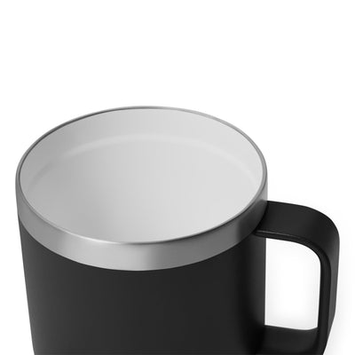 YETI mug held in hand showing true size and portability