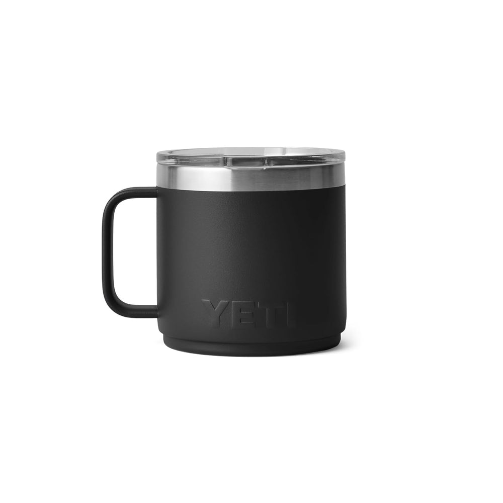 YETI mug beside breakfast showing versatile tabletop use