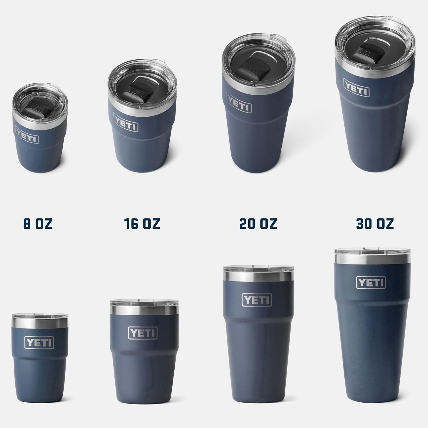 YETI Rambler 16 oz comparación de tamaño frente a una taza estándar práctico