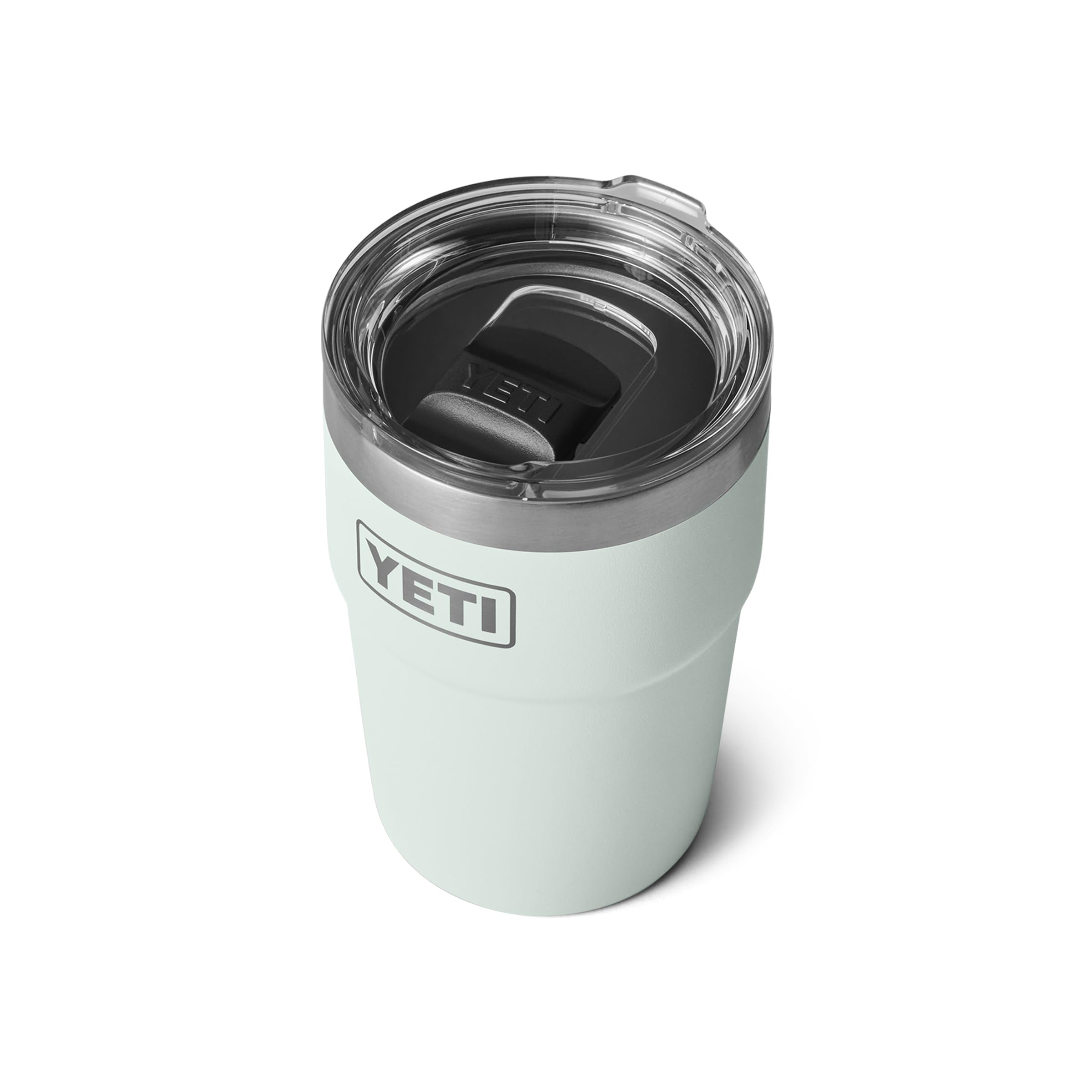 YETI Rambler 16 oz tapa MagSlider en primer plano para menos salpicaduras