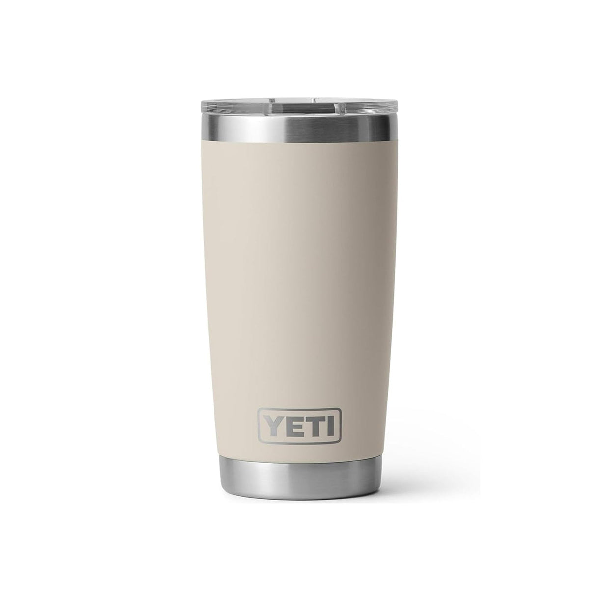 YETI Rambler 20 oz frente en Cape Taupe mostrando diseño y durabilidad