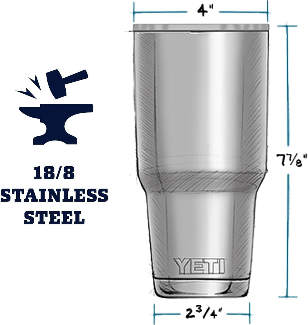 YETI Rambler textura DuraCoat que aporta agarre y protección del color