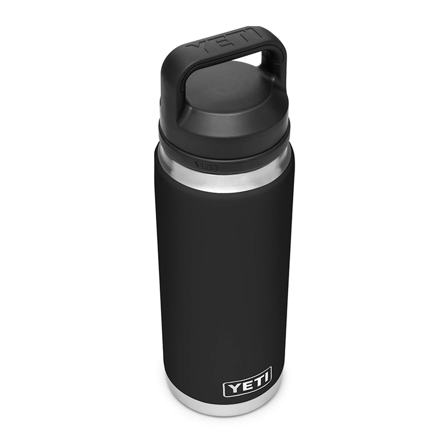 YETI Rambler Chug Cap abierto demostrando acceso rápido y cierre hermético