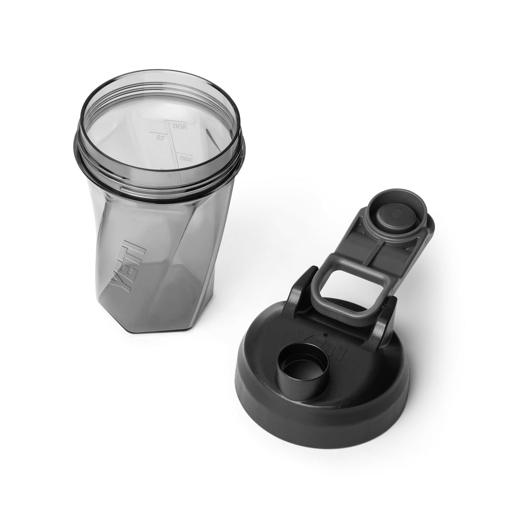 YETI Helimix pouring a blended protein shake showing smooth texture benefit