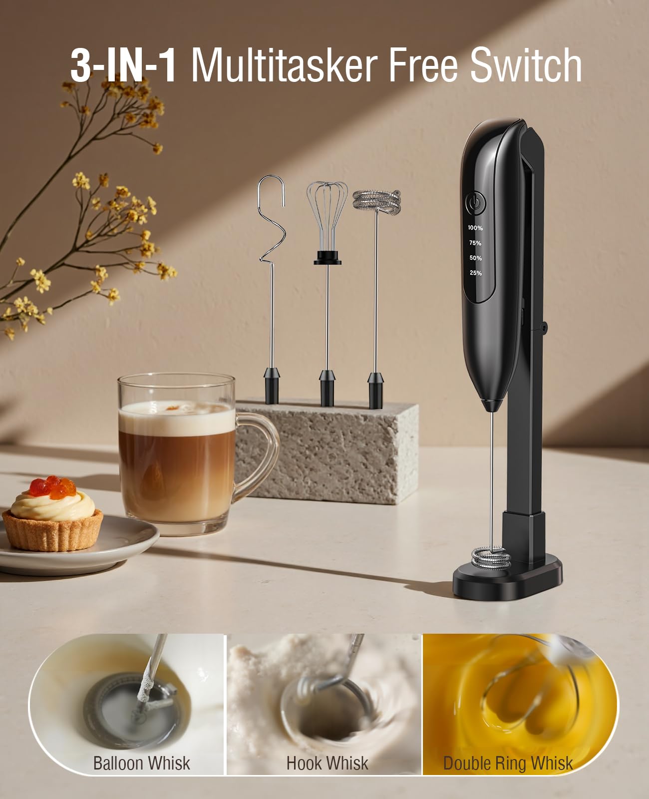 yidianideals wireless charging dock with frother magnetically attached for convenience