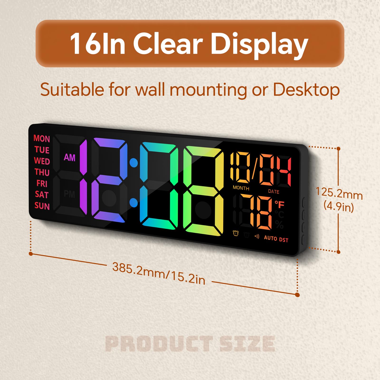 YISILE close-up LED segments detail vibrant color options for clear viewing