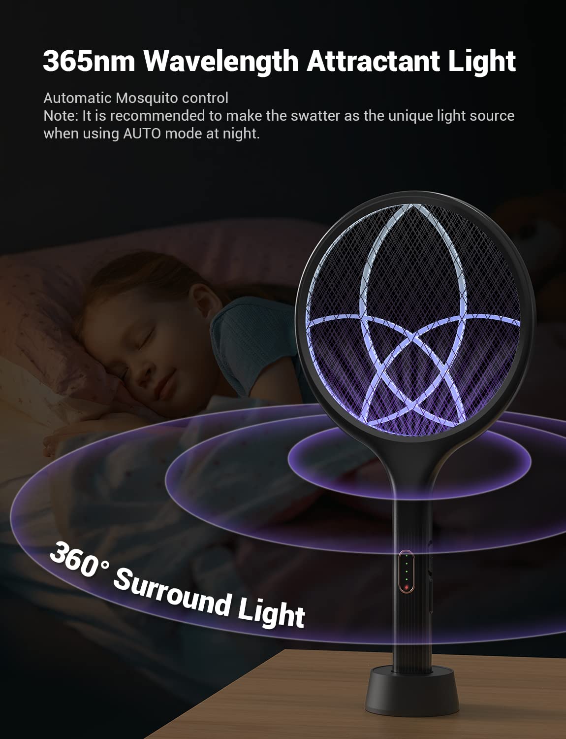 YISSVIC base iluminada atrayendo insectos para función automática manos libres