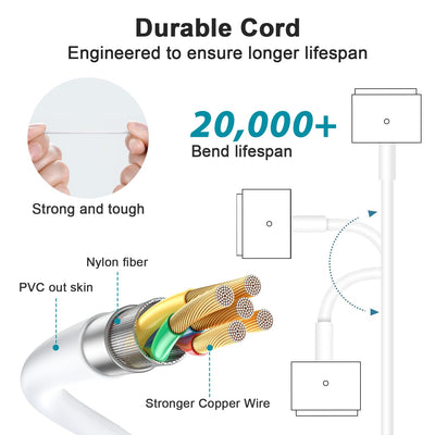 YKEJCLD cable con T-Tip preparado para acoplar al MacBook Air fácilmente