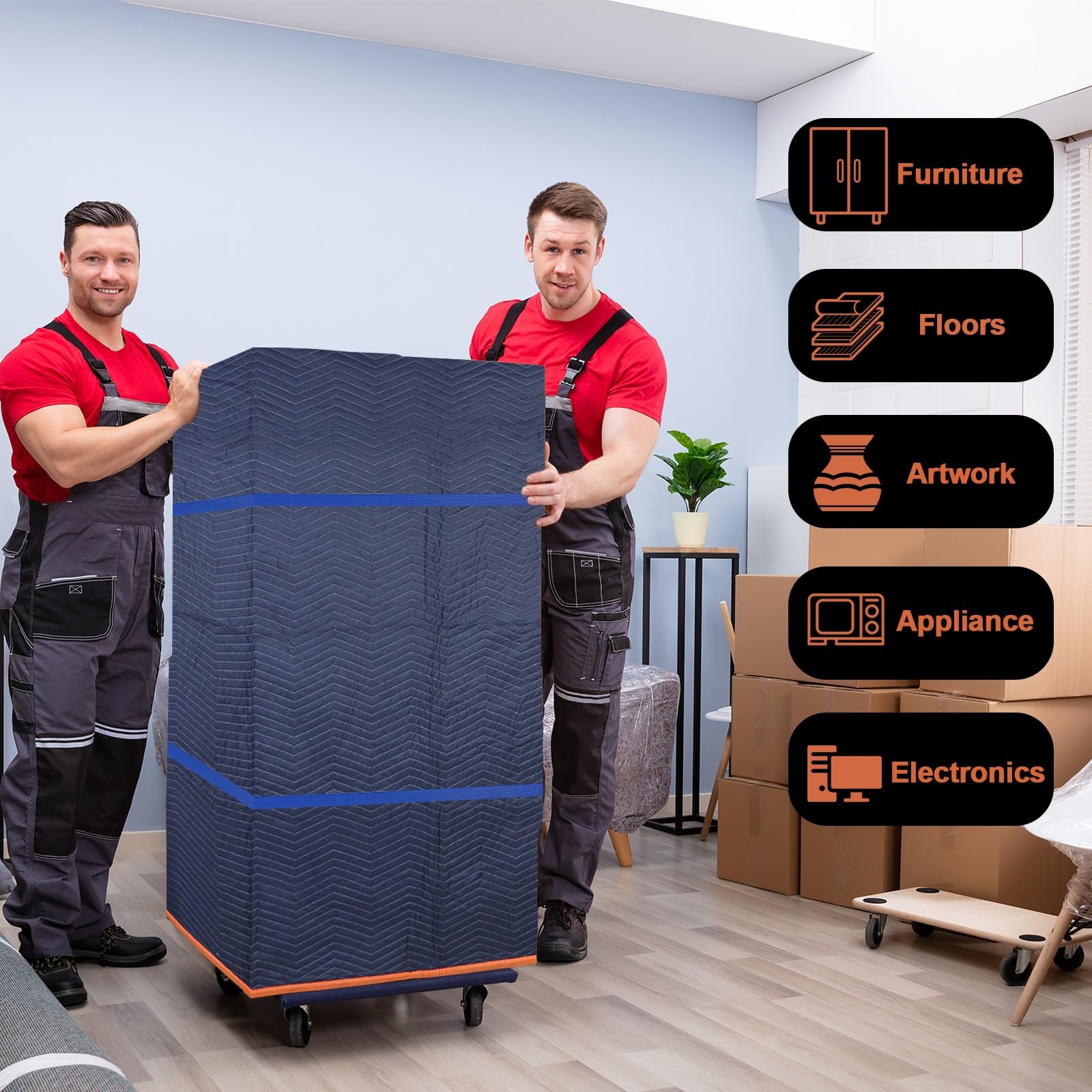 YMTLJHDSY banda elástica extendida asegurando muebles durante traslado