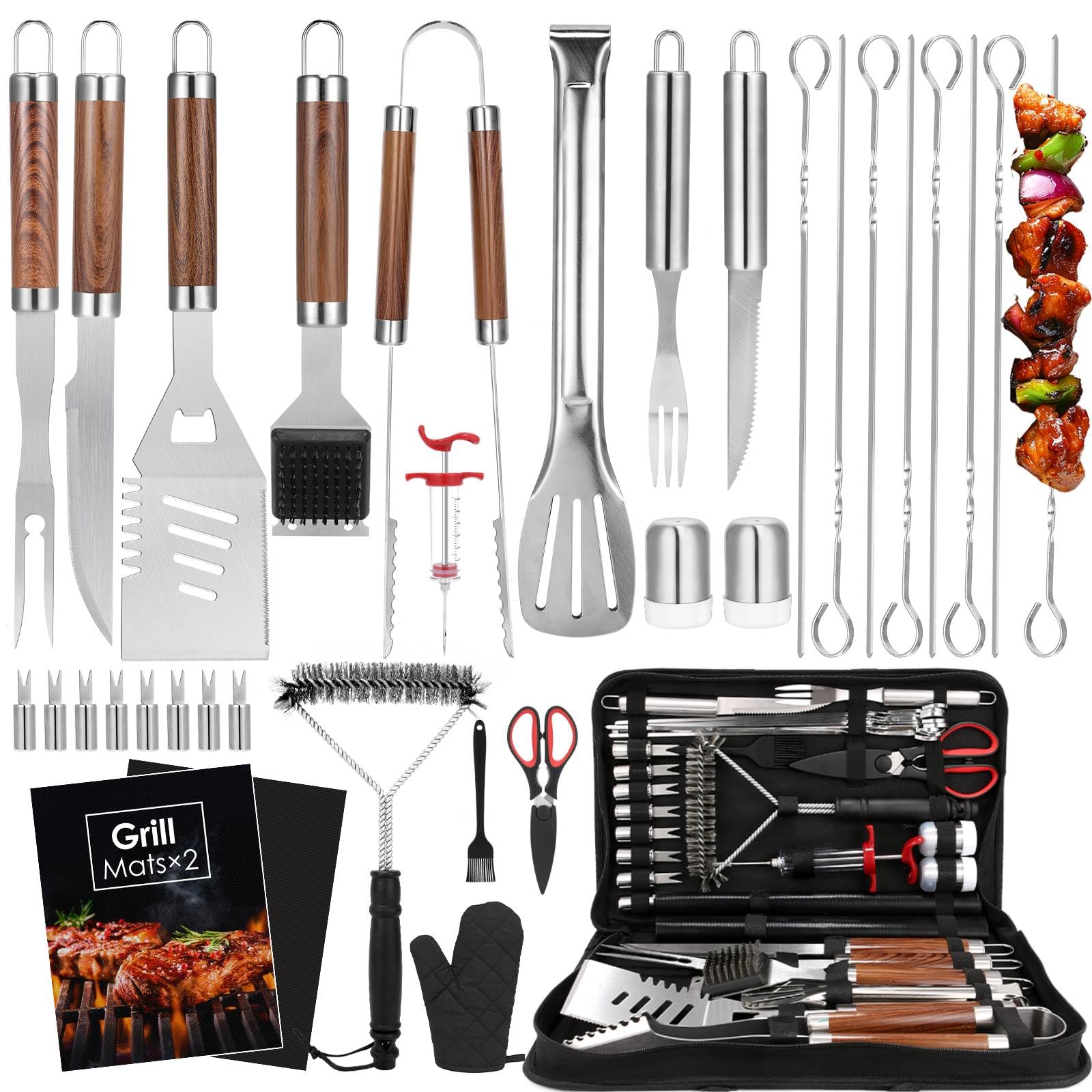 Yoehka carry bag front view showing organized grill kit for easy transport
