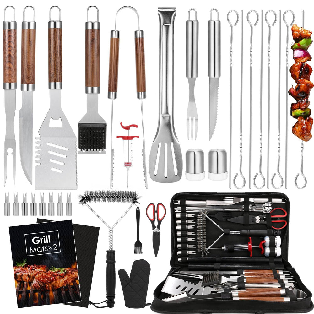 Yoehka carry bag front view showing organized grill kit for easy transport