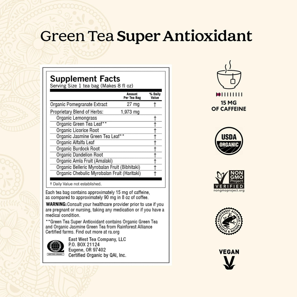 Yogi bolsita de té con etiqueta lista para infusionar y cómoda