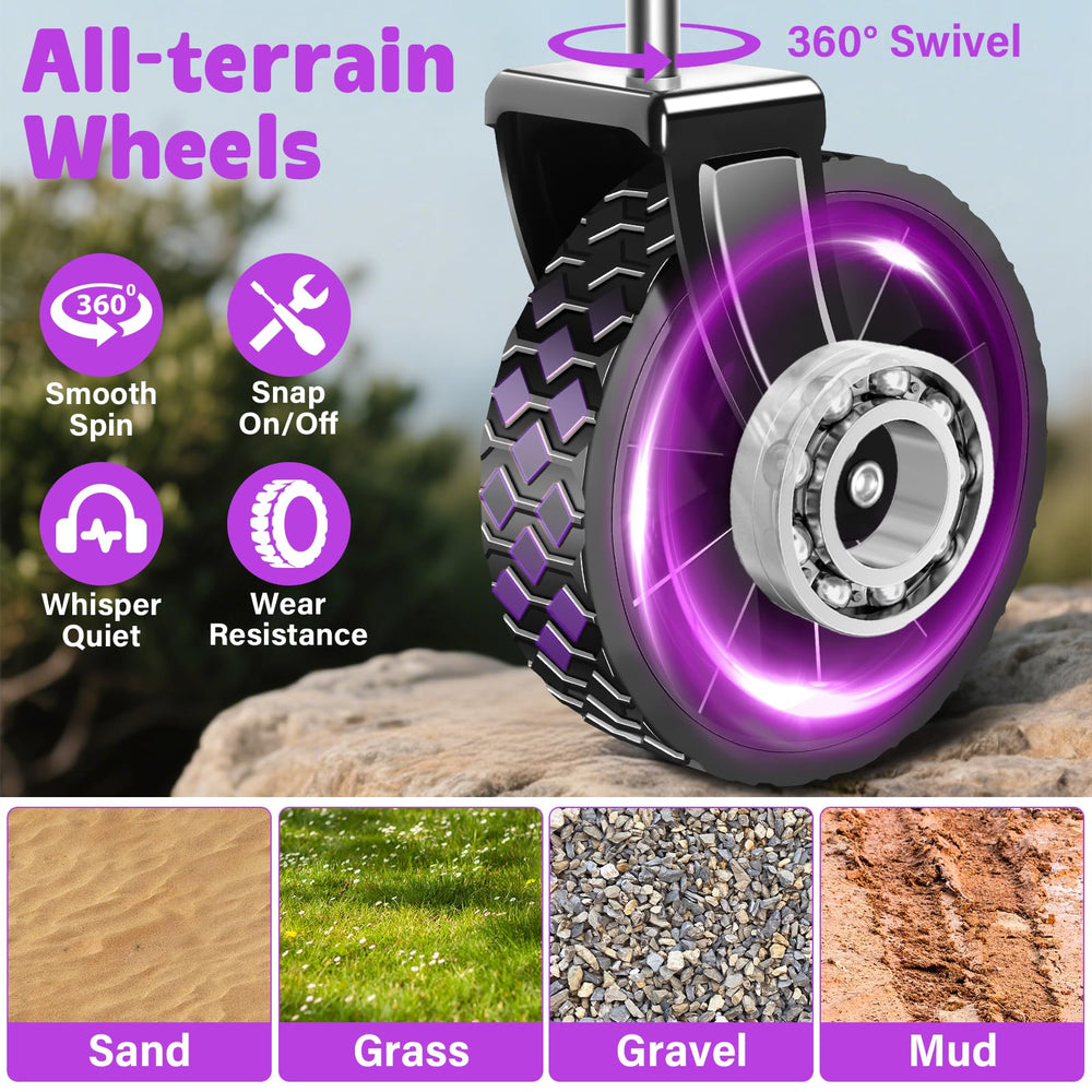 Yollber wagon next to backpack to show lightweight portable scale