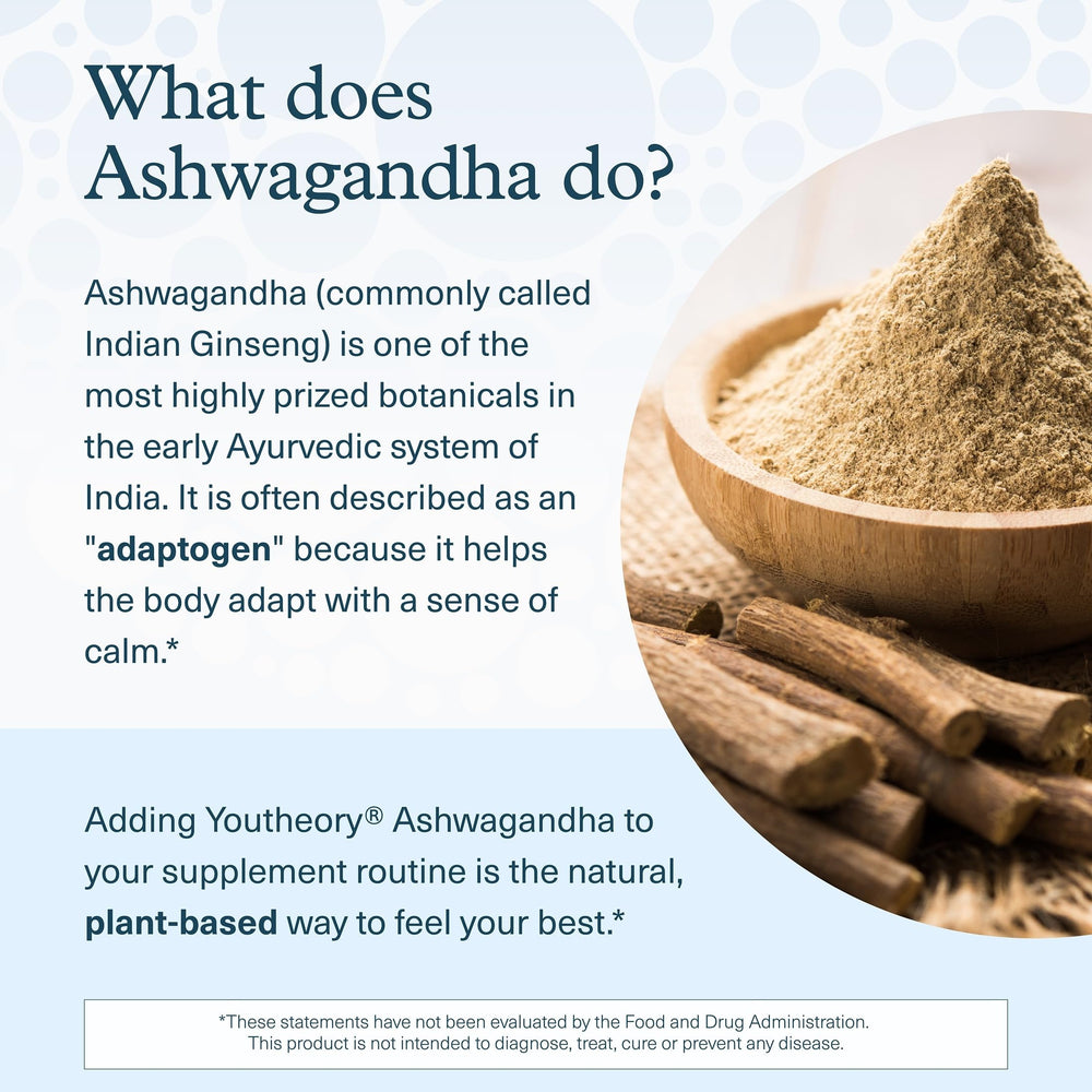 Youtheory polvo de extracto de ashwagandha y su color natural