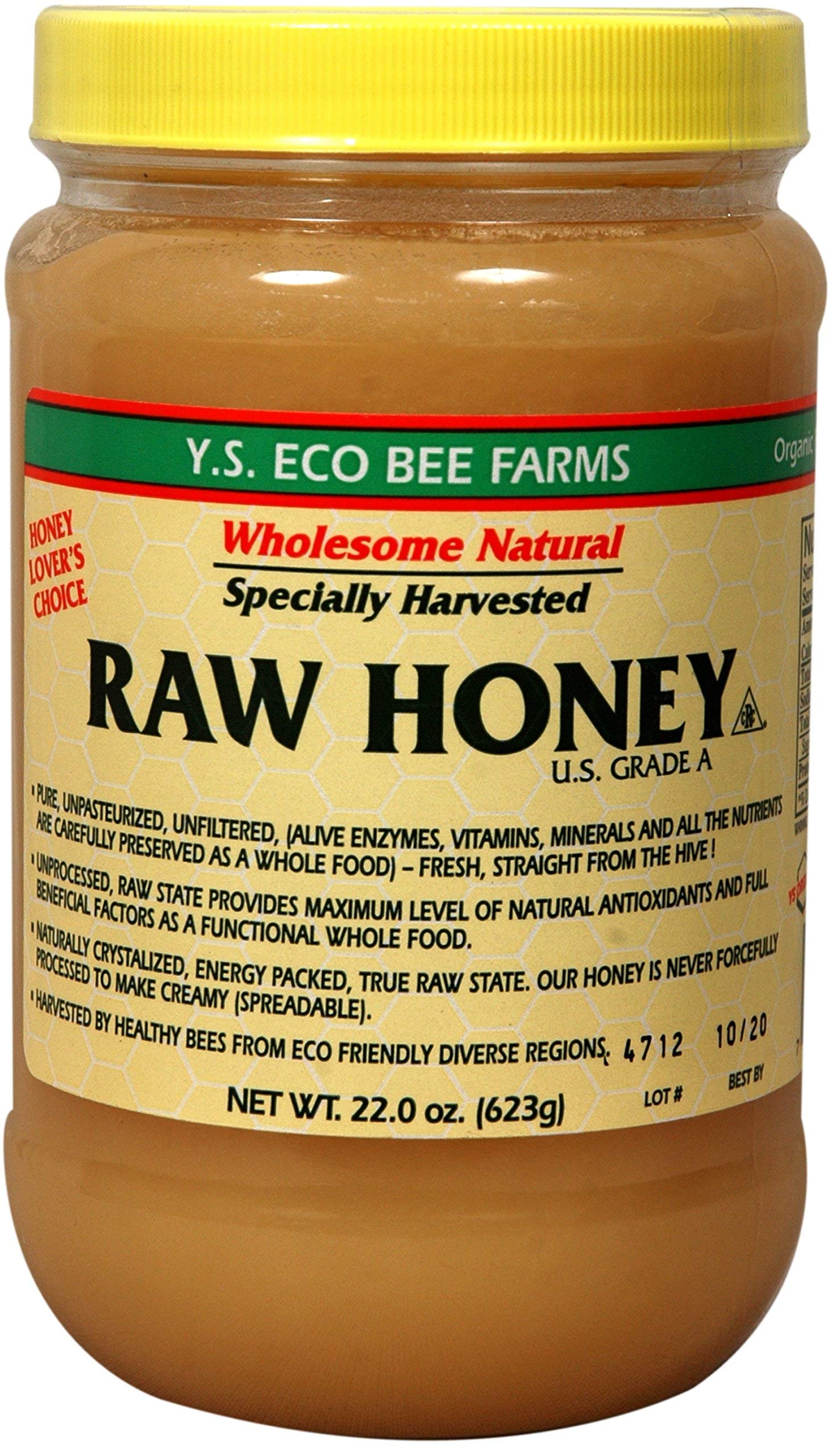 Y.S. Eco Bee Farms frasco 22 oz frente mostrando etiqueta clara y tamaño