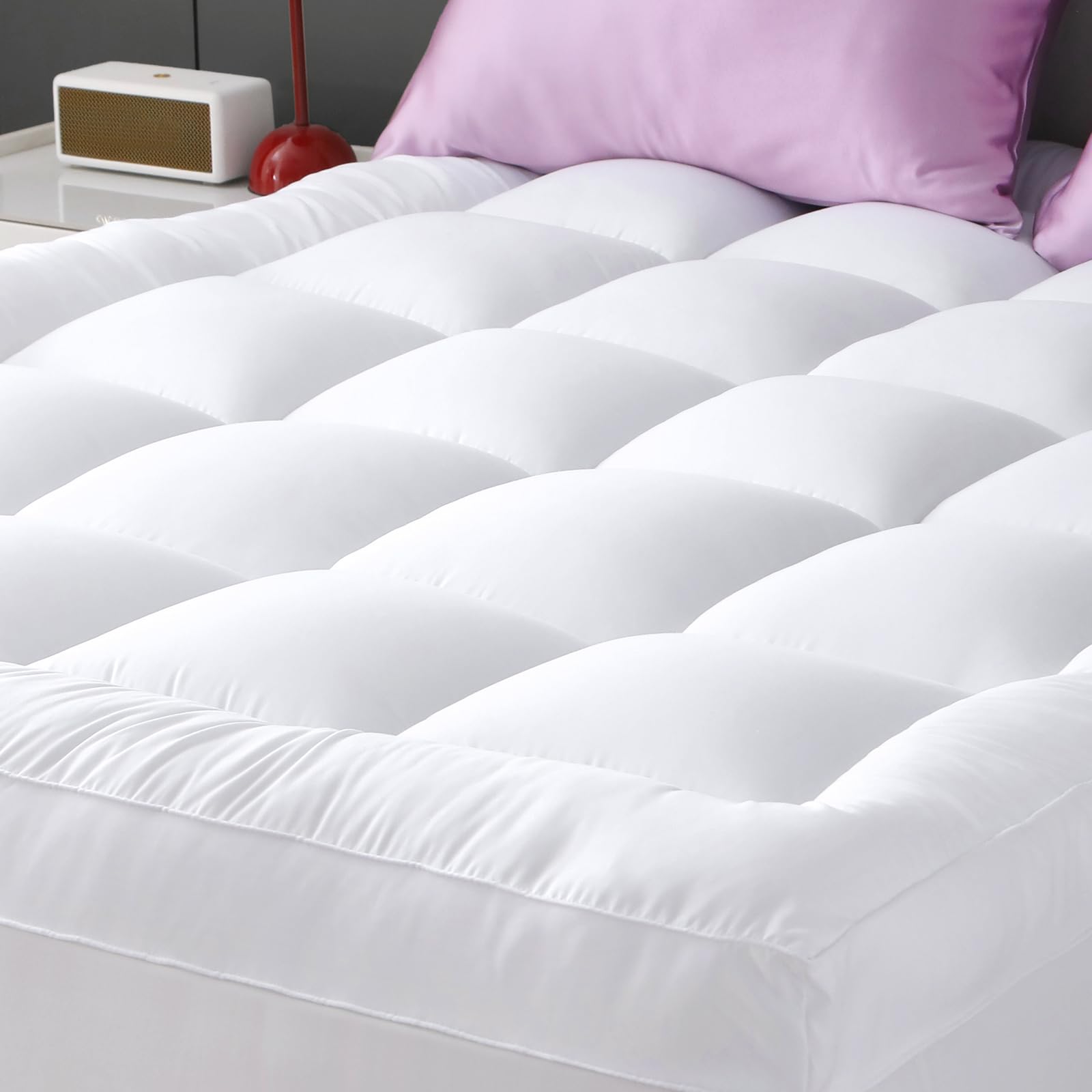 YUGYVOB topper front overview showing plush surface and improved comfort