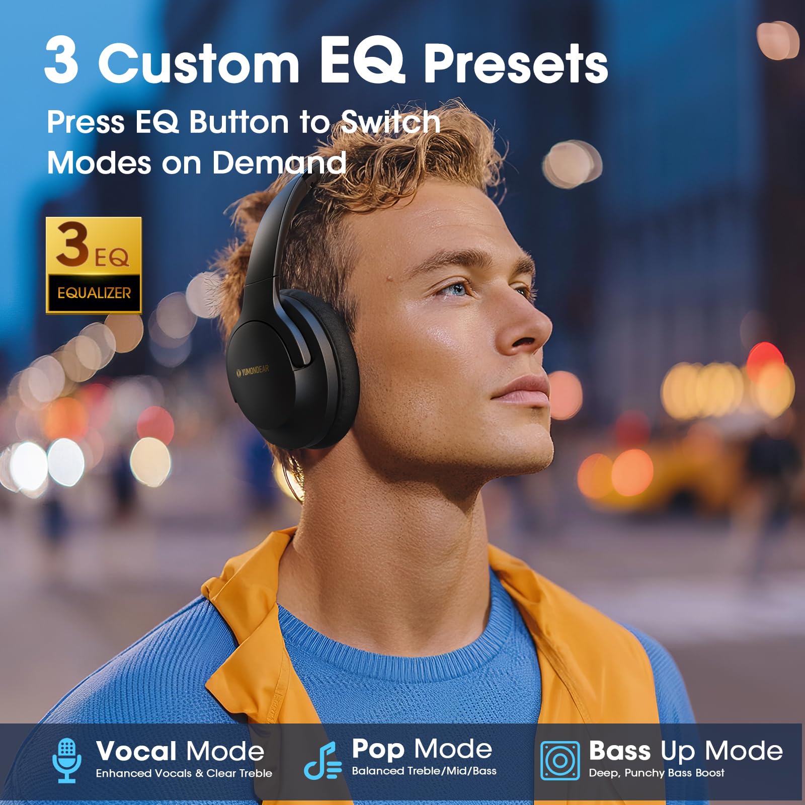 YUMONDEAR auriculares plegados listos para transportar cómodamente