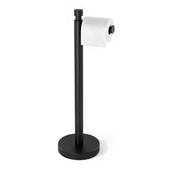 YUMORE vista frontal del portarrollos negro mate, estable y elegante