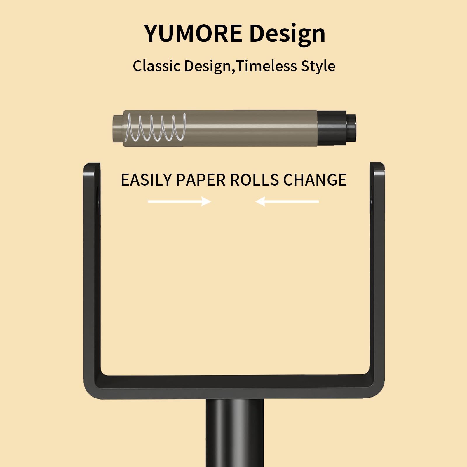 YUMORE resorte desmontable para cambio fácil de rollos