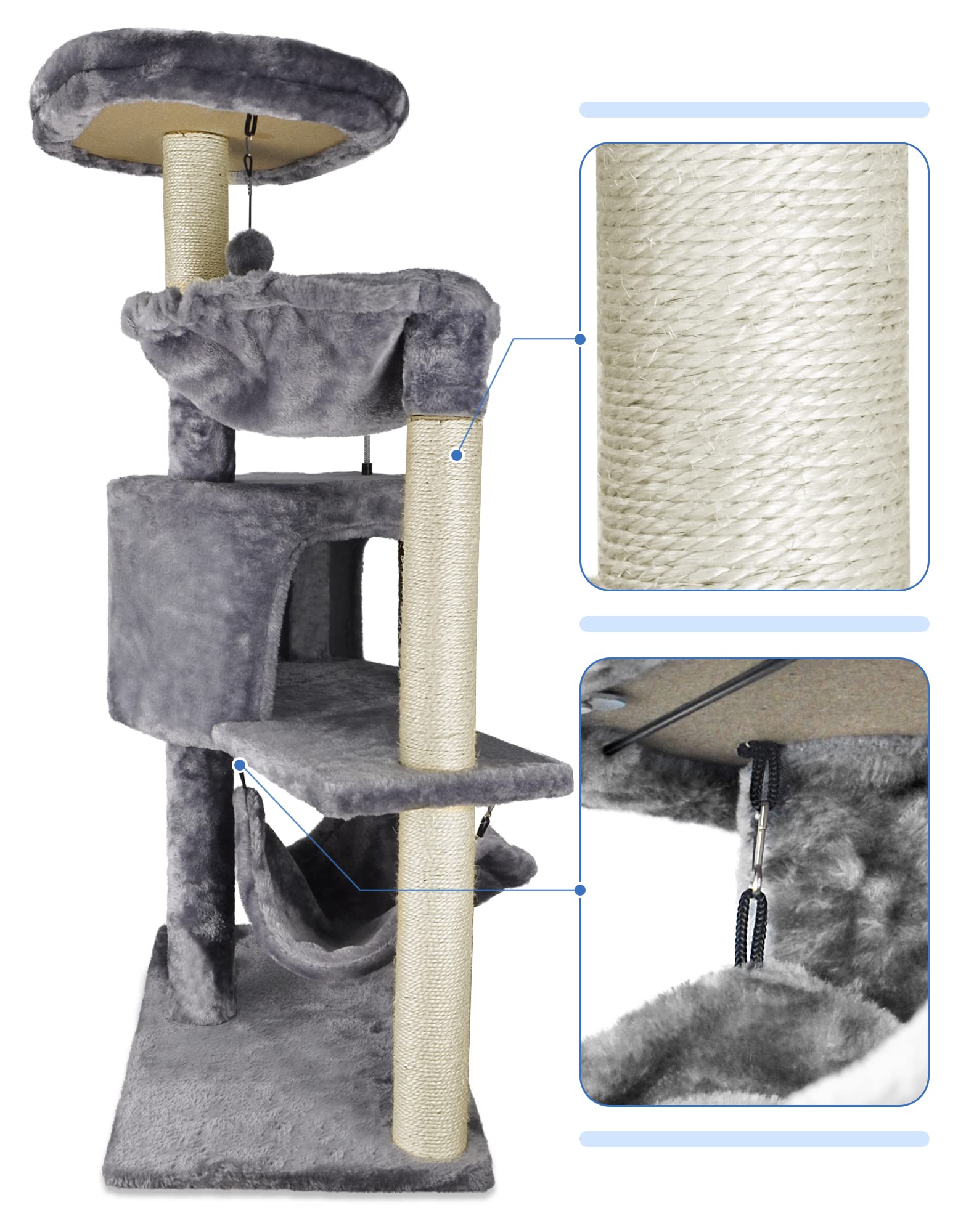 YUNIQUE sisal post texture showing durable scratching surface benefit