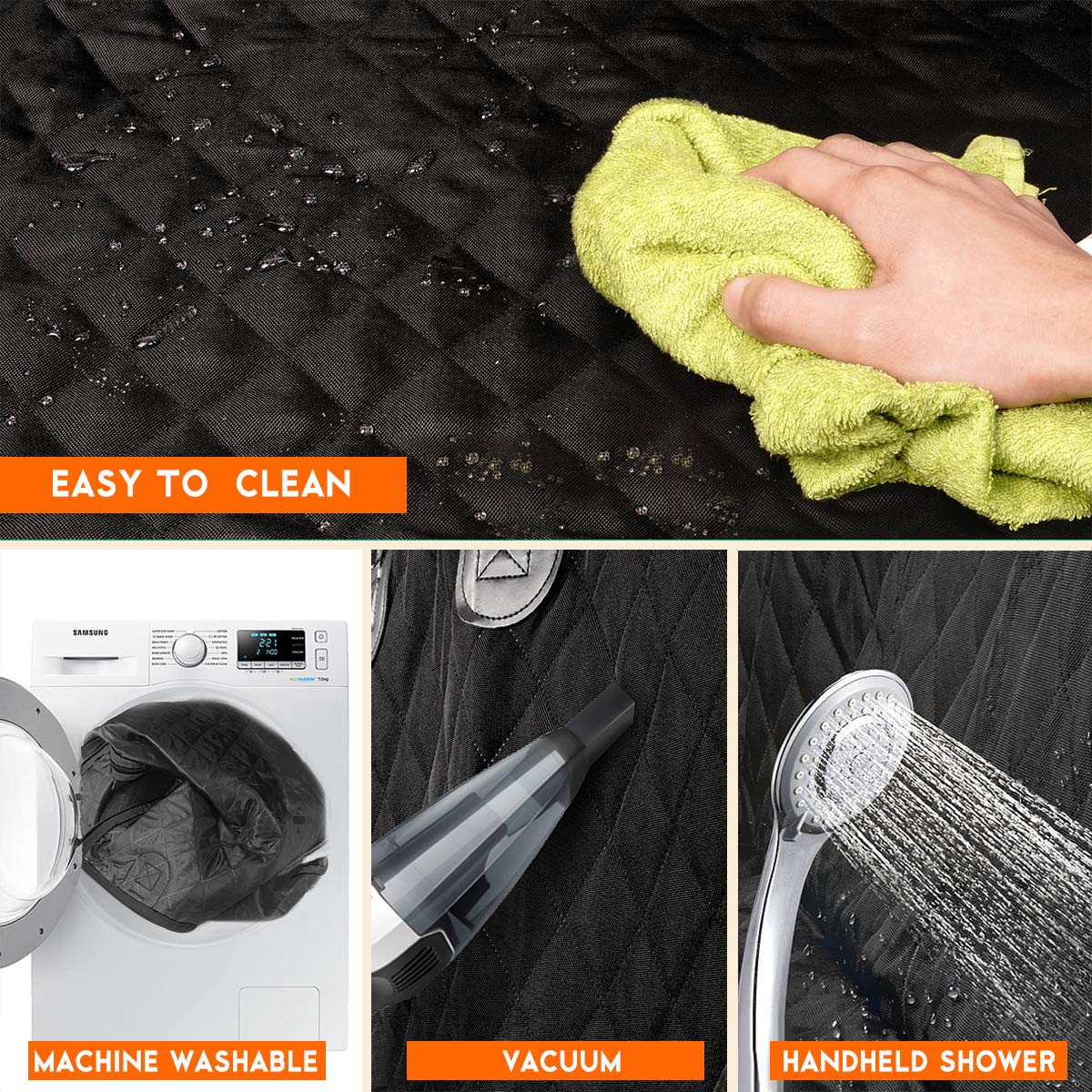 Yuntec vista interior del coche con funda lista para viajar