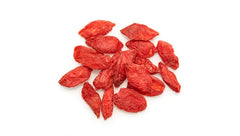 Yupik textura cercana de bayas de goji mostrando color y masticabilidad