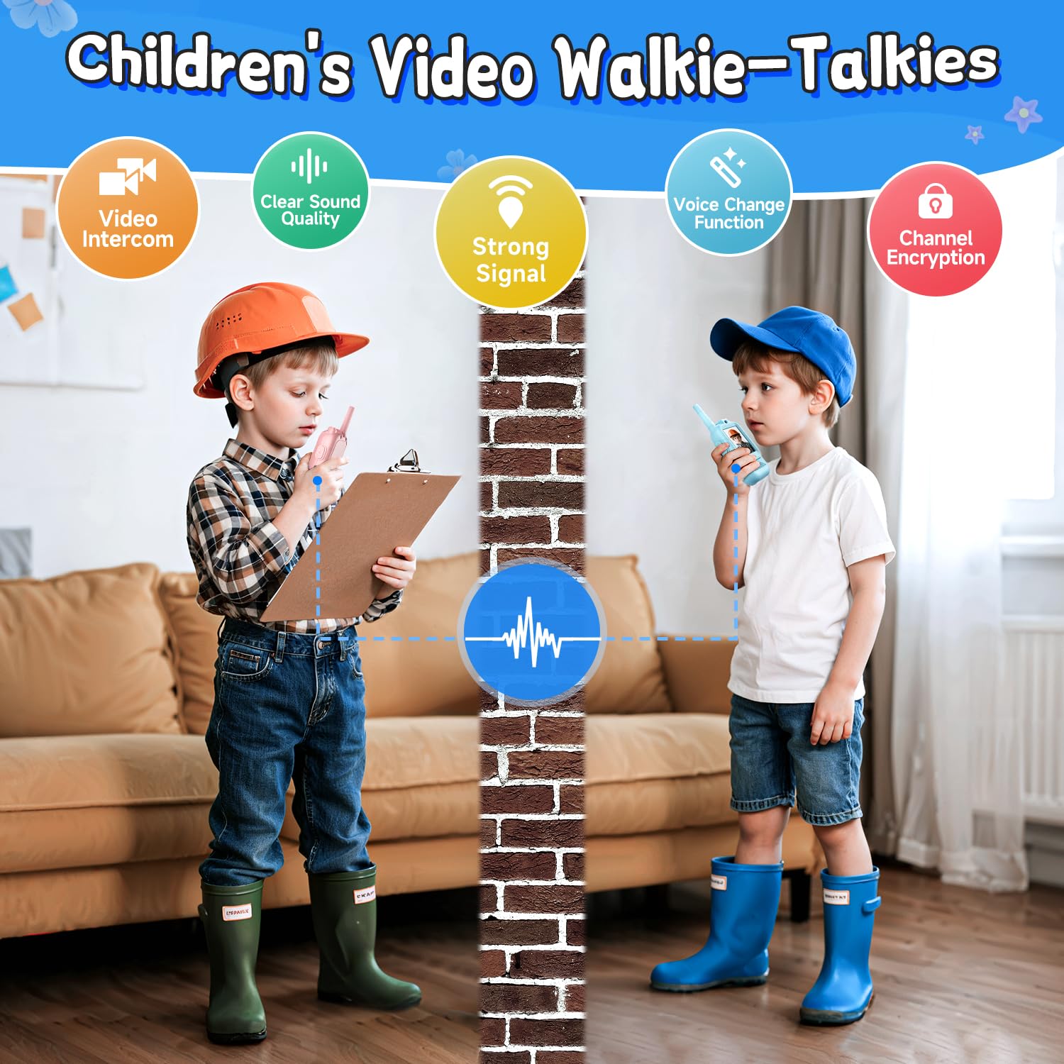 YUSSBCU niños usando los walkie talkies en exterior fomentando juego activo