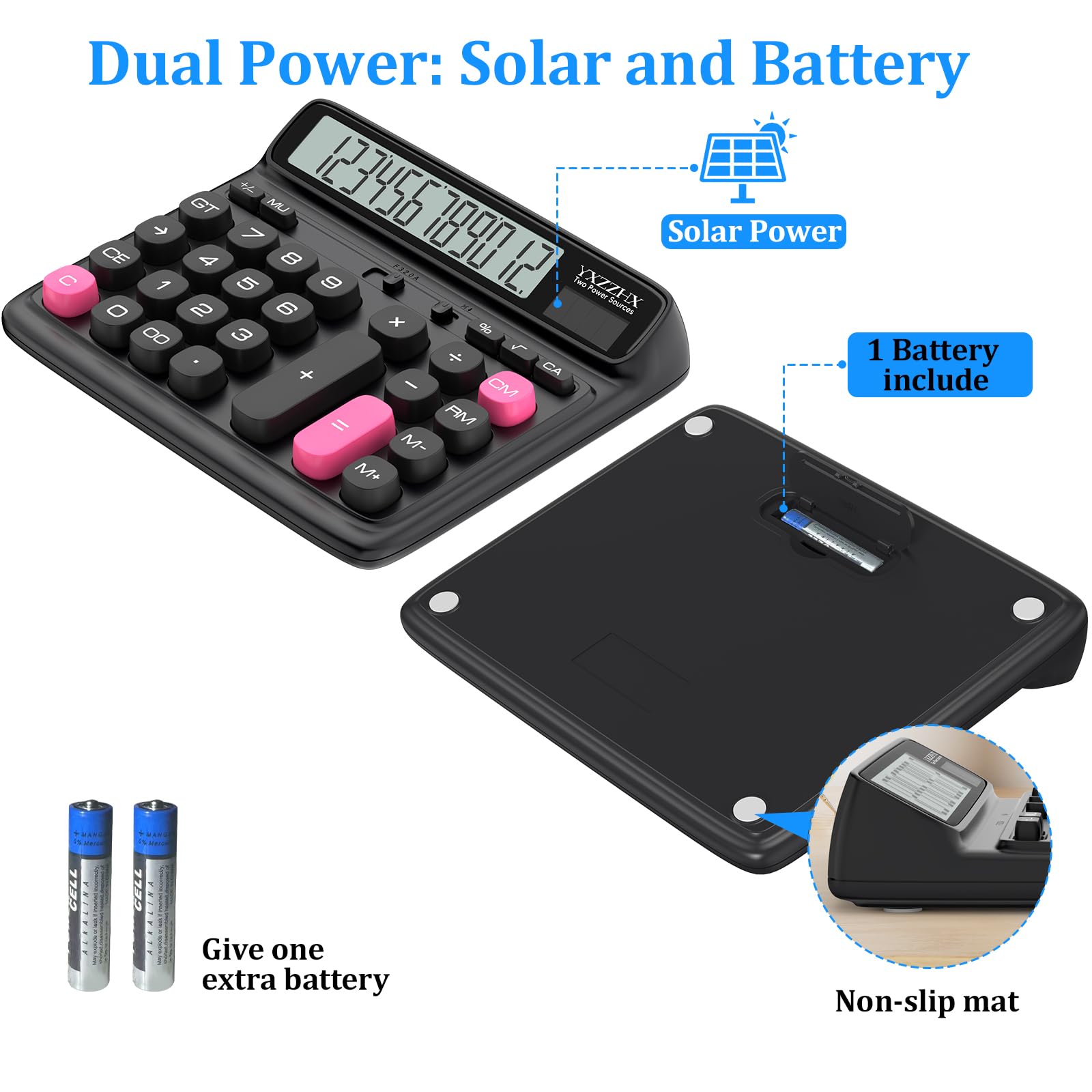 yxzzhx vista del compartimiento de batería y panel solar para respaldo