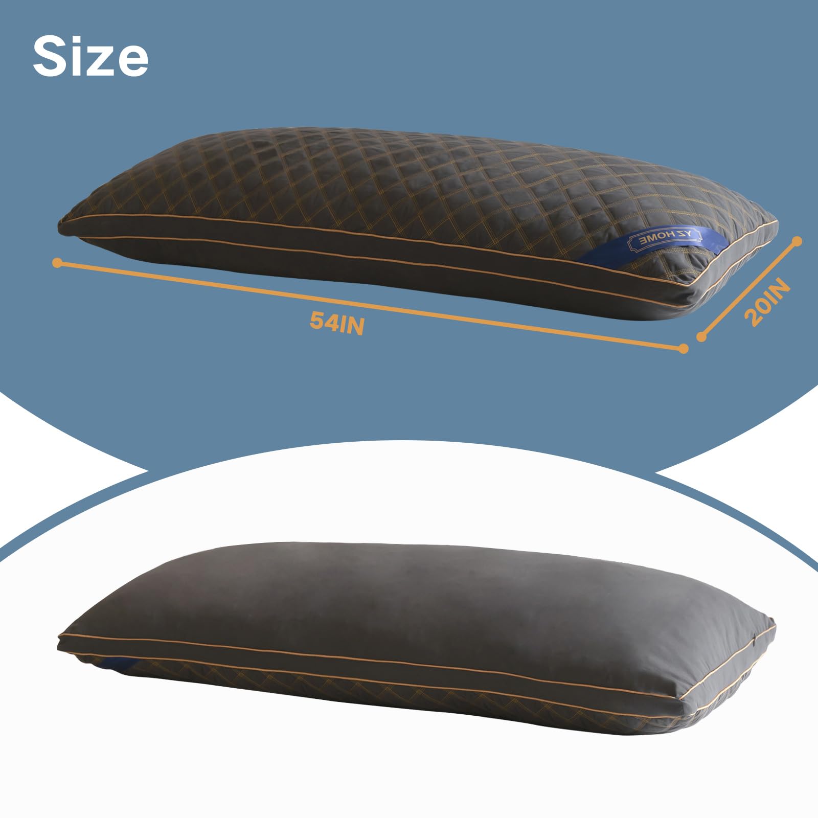 YZ HOME almohada en cama con persona durmiendo de lado mostrando apoyo cervical y lumbar