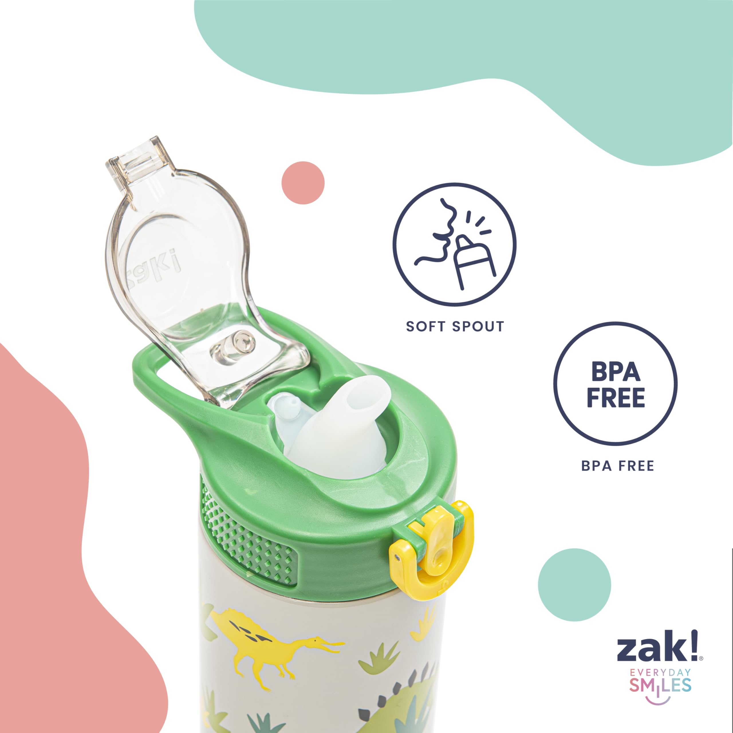 Zak Designs pajilla extraíble mostrando cómo limpiar el interior fácilmente