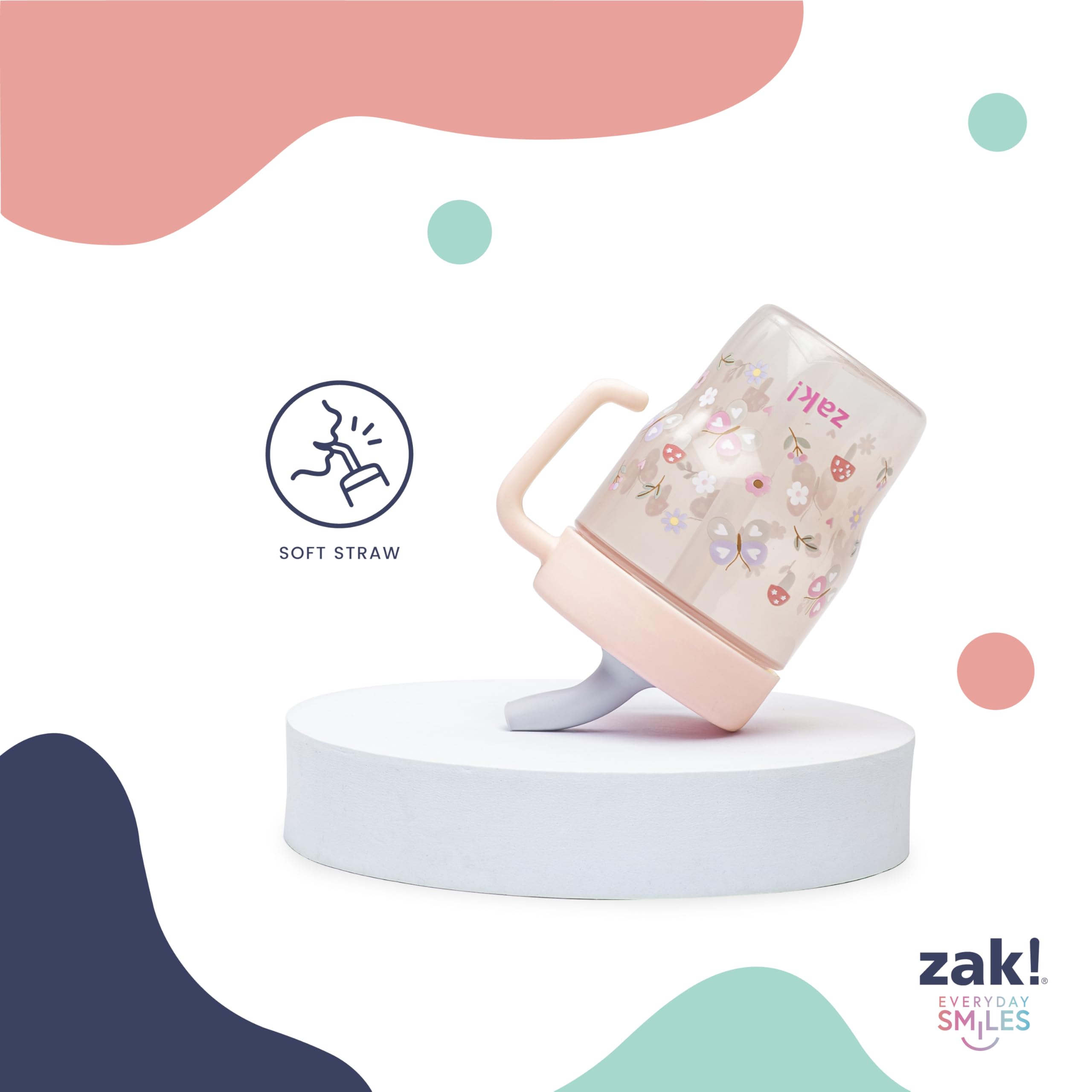 Zak Designs vaso en manos de niño, cómodo y seguro para llevar