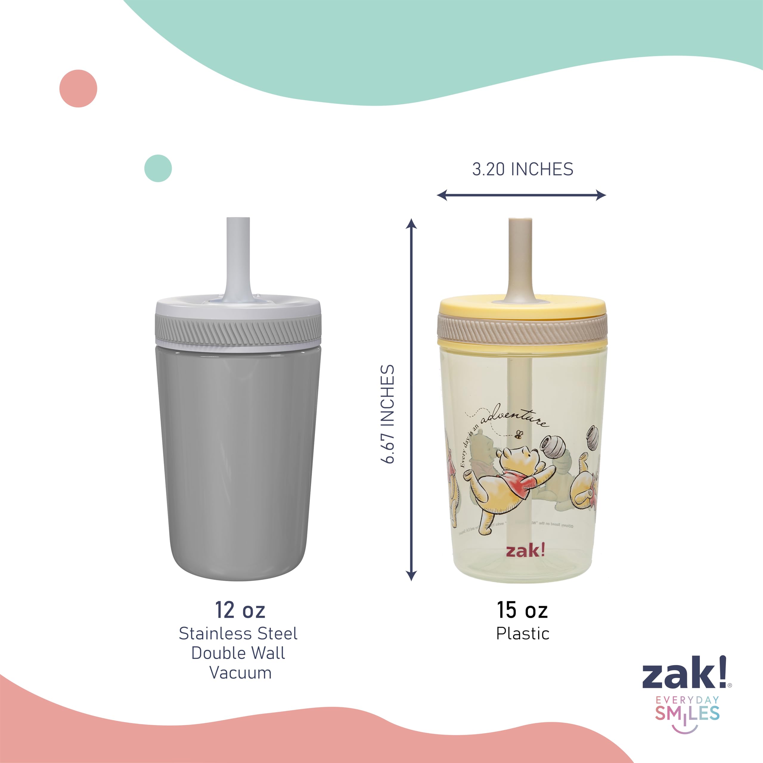 Zak Designs piezas desmontadas para limpieza, mantenimiento higiénico fácil