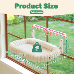 Zakkart SnugCloud en ventana con gato tomando sol y observando el exterior