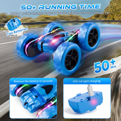 Zalneo stunt car LED light bar glowing multi‑color for nighttime excitement and visibility