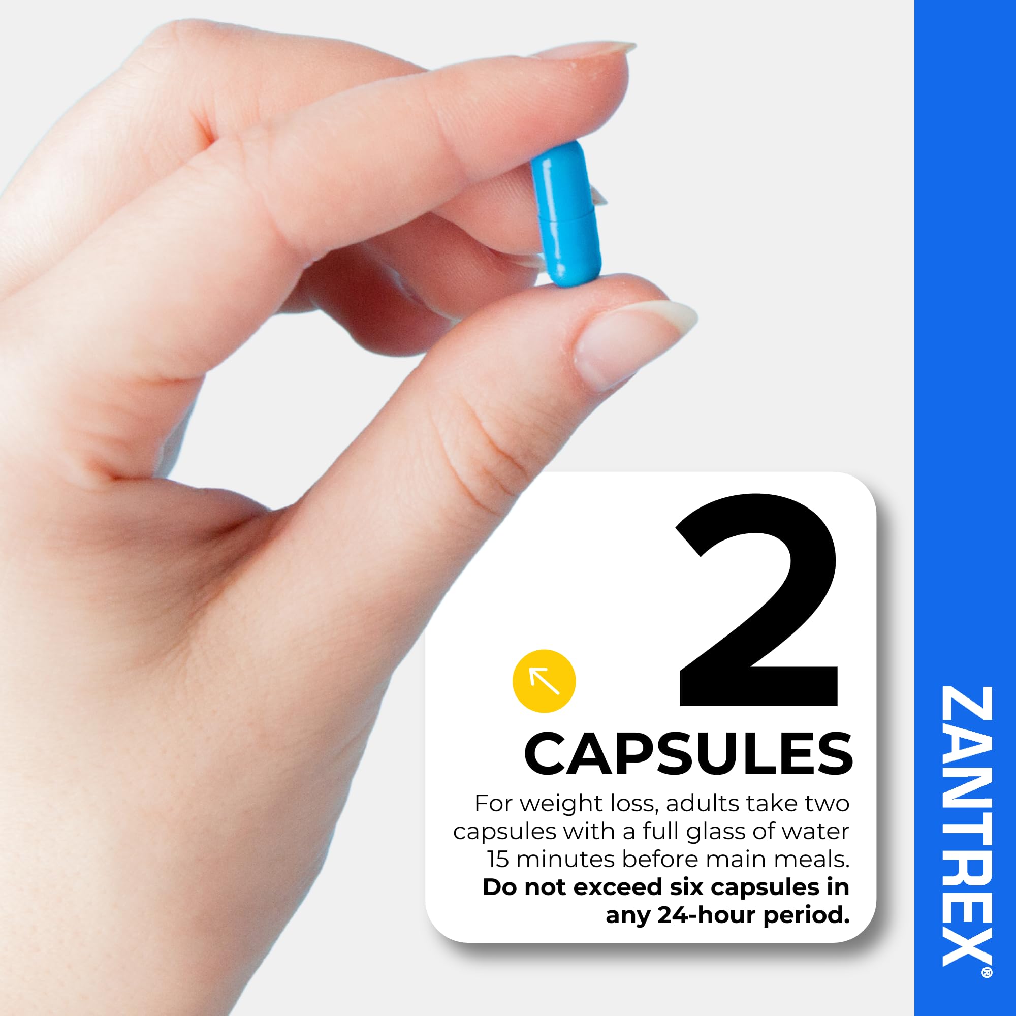 Zantrex caja abierta con cápsulas para iniciar un plan de 60 días