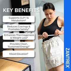 Zantrex primer plano de cápsula que muestra textura y fácil ingestión