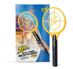 ZAP IT! front view of racket packaging showing product and benefits