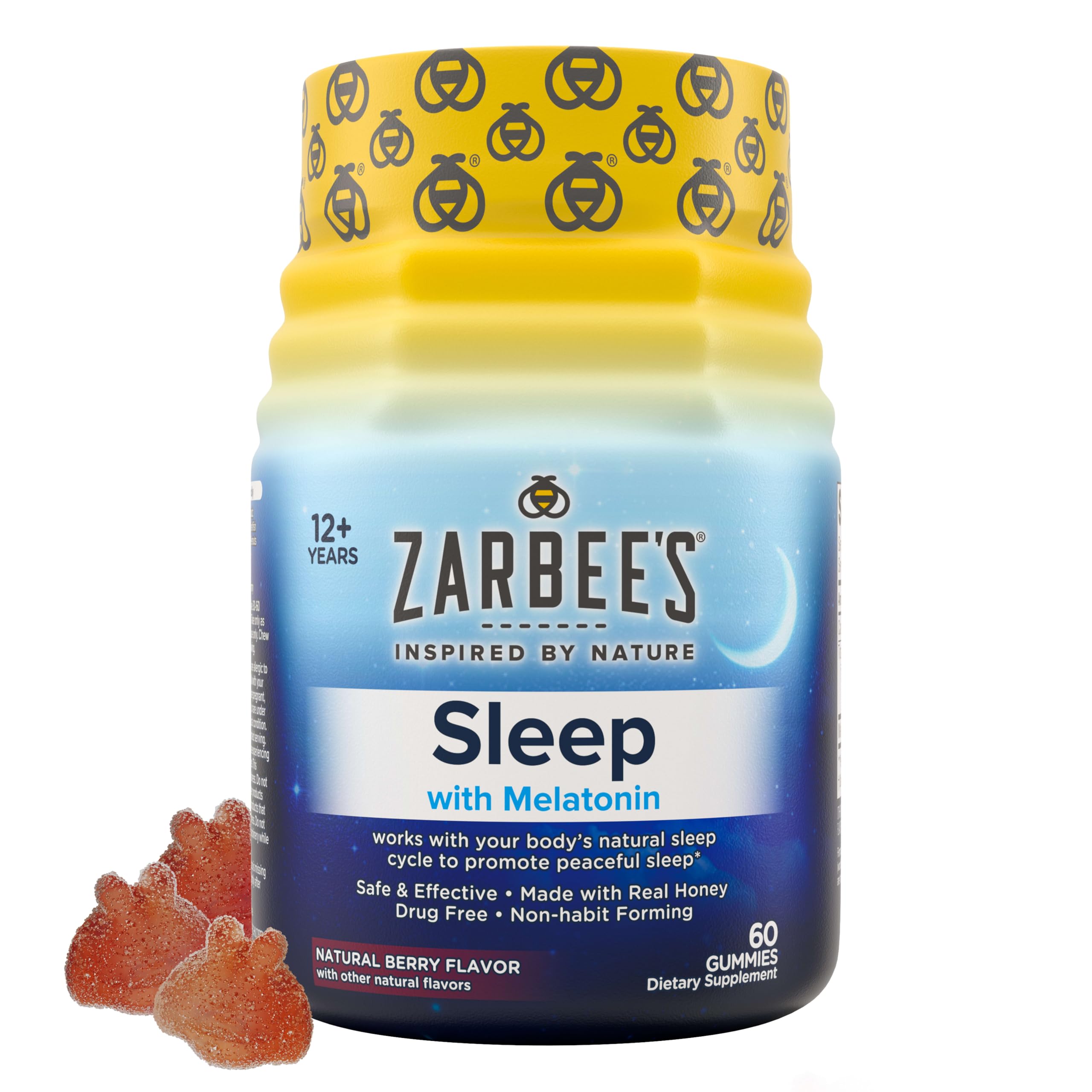 Zarbee's front packaging showing 3 mg melatonin and mixed fruit benefits