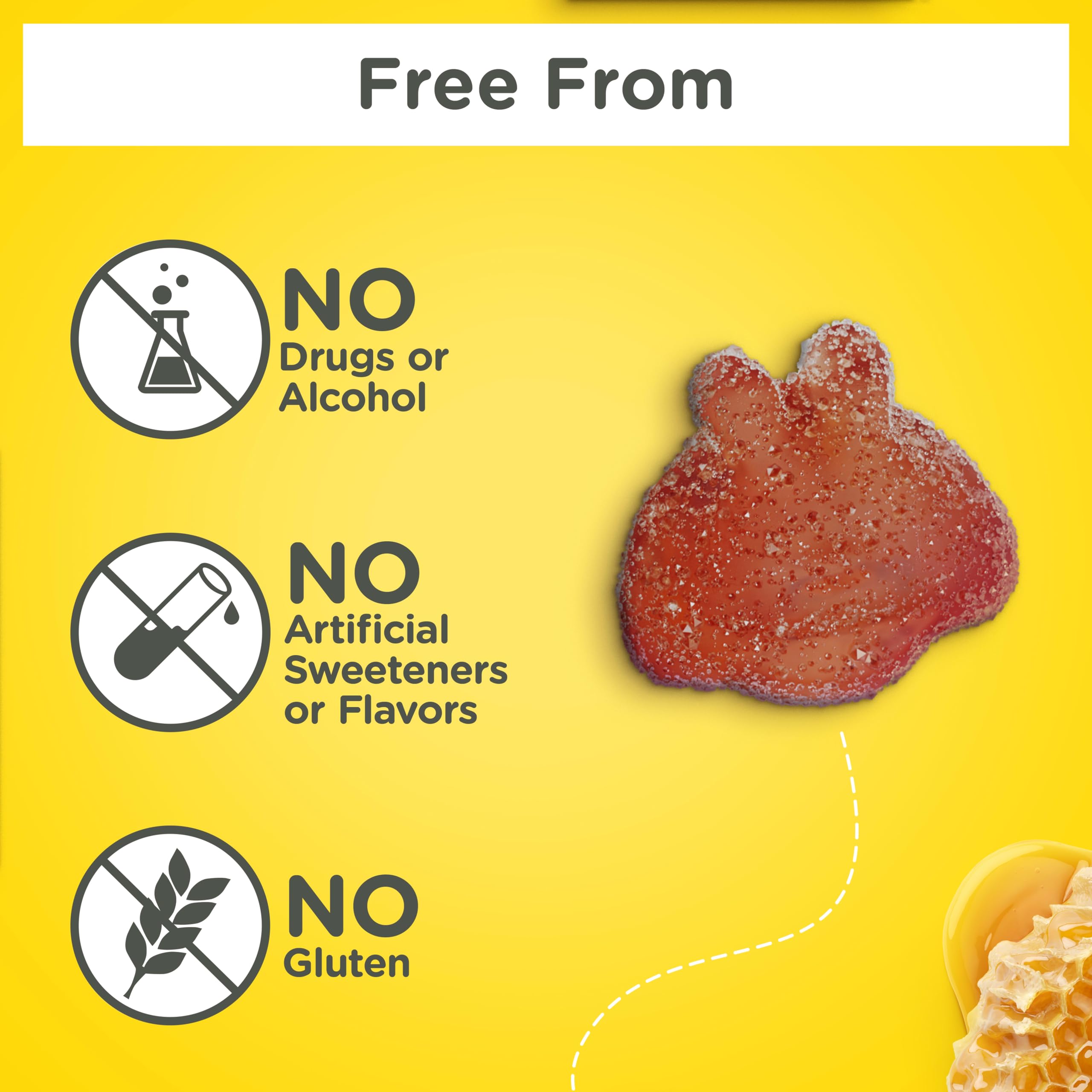 Zarbee's dark honey and fruit ingredients emphasizing natural flavor
